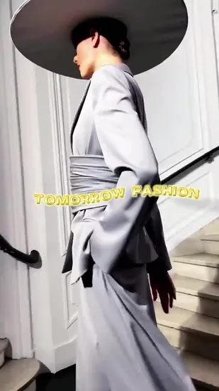 Factory China OEM Top Quality New Design Hot Selling Formal Long Sleeve Dress Evening Prom Gown