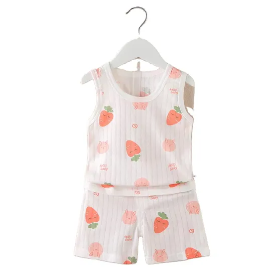 Kids Wear New Children′s Vest Set Top and Shorts Suit for Boys and Girls Summer Cartoon Thin Sleeveless Vest Shorts Set 